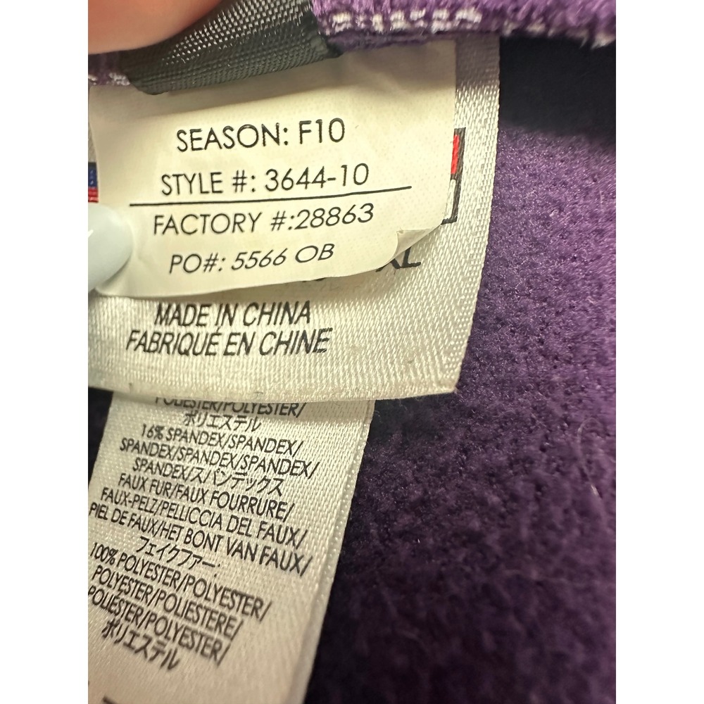 Spyder Women's Large Floral Faux-Fur Lined Hooded Jacket Full-Zip Blue Purple - Picture 6 of 12